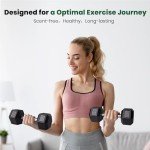 LIONSCOOL Rubber Hex Dumbbells - 5-65lbs