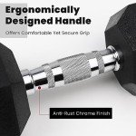 LIONSCOOL Rubber Hex Dumbbells - 5-65lbs