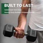 LIONSCOOL Rubber Hex Dumbbells - 5-65lbs