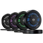 GIKPAL Olympic Rubber Bumper Plates Set - 190lb