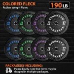 GIKPAL Olympic Rubber Bumper Plates Set - 190lb