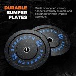 GIKPAL Olympic Rubber Bumper Plates Set - 190lb