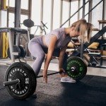 GIKPAL Olympic Rubber Bumper Plates Set - 190lb