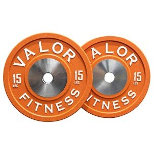 Valor Fitness 15 lb Polyurethane Bumper Plates - Set of 2
