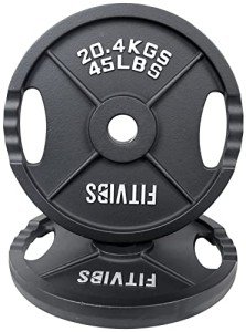Signature Fitness 45LB Cast Iron Olympic Weight Plates