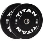 Titan Fitness 15 LB Olympic Bumper Plates Pair