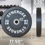 Synergee 35lbs Bumper Plates for Weightlifting