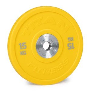 Titan Fitness 15 KG Yellow Urethane Bumper Plate