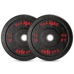 Yes4All 15LB Olympic Rubber Bumper Plates - Pair