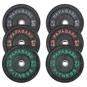 Papababe Olympic Bumper Plates Set - 100 LB
