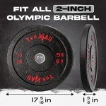 Yes4All 15LB Olympic Rubber Bumper Plates - Pair