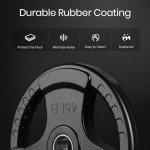 LIONSCOOL Rubber-Coated Olympic Grip Plates Set