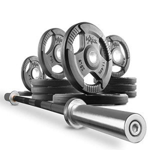 XMARK 7' Olympic Barbell with 115 lb Weight Set