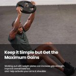 LIONSCOOL Rubber-Coated Olympic Grip Plates Set