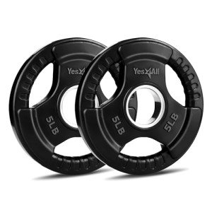 Yes4All 5LB Rubber Coated Weight Plate Grips