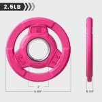 Color-Coded Rubber Olympic Weight Plates, 2.5LB Pair