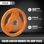 Color-Coded Rubber Olympic Weight Plates, 2.5LB Pair