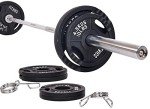 Signature Fitness Olympic Weight Plates & Barbell Set