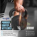 Yes4All 16kg Powder Coated Blue Kettlebell