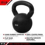 35 LB Vinyl Coated Kettlebell Weight by JFIT