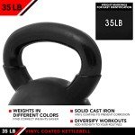 35 LB Vinyl Coated Kettlebell Weight by JFIT