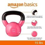 Amazon Basics 15 lb Pink Vinyl Kettlebell