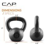 25 lb CAP Barbell Black Cast Iron Kettlebell