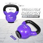 Yes4All Vinyl Coated 15 LB Kettlebell - Violet