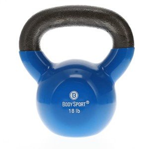 18 lb Blue Vinyl Coated Kettlebell for Strength Training