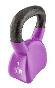 GoFit Contoured Vinyl Kettlebell with Training DVD