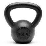 15lbs Black Solid Cast Iron Kettlebell
