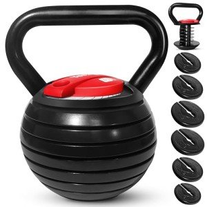 Yes4All Adjustable 18kg Cast Iron Kettlebell Set