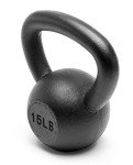 15lbs Black Solid Cast Iron Kettlebell