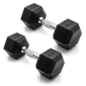 20 LB Coated Hex Dumbbell Pair by CAP Barbell