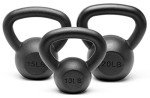 Solid Cast Iron Kettlebell Set (10, 15, 20 lbs)