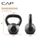 20 lb Black Cast Iron Kettlebell by CAP Barbell