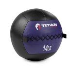 Titan Fitness 14 lb Leather Medicine Wall Ball