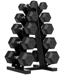 150 lb Dumbbell Set with Rack for Home Gym