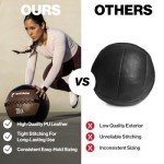 Titan Fitness 14 lb Leather Medicine Wall Ball