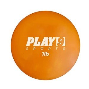 SHOP PLAY 9 1lb PlyoBall Weighted Ball | Soft Weighted Medicine Ball for Baseball, Softball, Pilates, Yoga, and Physical Therapy (1lb, Orange)
