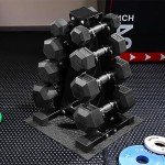 100LB Rubber Coated Hex Dumbbells with Rack