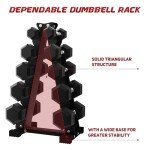 BalanceFrom 150LB Hex Dumbbell Set with Rack