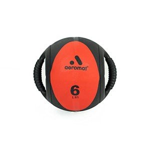 Aeromat Dual Grip Power Medicine Ball, 9cm/6-Pound, Black/Orange