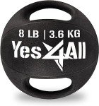Yes4All 8LB Weighted Medicine Ball with Handles