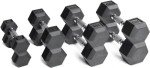 100 LB Hex Dumbbell Weight Set with Rack