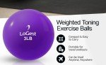 Logest Weighted Toning Exercise Balls Pair - Round Shape Medicine Ball - 1LB 2LB 3LB 4LB 5LB 6LB Available - Toning Muscle for Men & Women - Color-Coded Difficulty Levels (2LB - Pair)