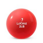 Logest Weighted Toning Exercise Balls Pair - Round Shape Medicine Ball - 1LB 2LB 3LB 4LB 5LB 6LB Available - Toning Muscle for Men & Women - Color-Coded Difficulty Levels (2LB - Pair)