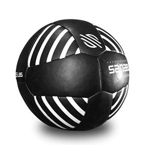 Sanabul Lab Series 14-inch Medicine Ball for Exercise Cross Training Essential Core Workouts and Explosive Fitness Exercises Weighted Ball - Black/White, 15 lbs