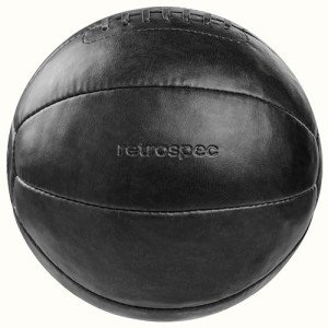 Retrospec Core Weighted Medicine Ball 4, 6, 8, 10, 12, 14, 16, 20, 25, 30 lbs, Soft Touch Vegan Leather with Sturdy Grip for Strength Training, Recovery, Balance Exercises and Other Full-Body Workouts