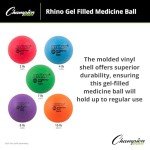 Champion Sports Gel Filled Medicine Ball (Green 7 lbs)